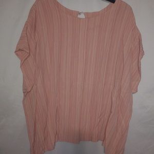 Synari 28W Peach Vertical Stripe Top Plus